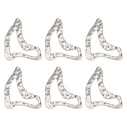 Platino 6 hebilla de conexión de bikini de aleación de piezas, Pieza de repuesto para broche de sujetador, cierre de pecho de lencería, la forma del corazón, Platino, 62x81x3 mm, diámetro interior: 41x21 mm