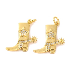 Настоящее золото 18K Покрытие стойки латунь микропаве прозрачные подвески из кубического циркония, с целью перехода в кольце, долговечный, туфли/ботинки, реальный 18 k позолоченный, 20x18x2 мм