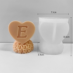 Letter E Food Grade Silicone Candle Molds, For Candle Making, Letter E, 5.9x7.1x8.9cm