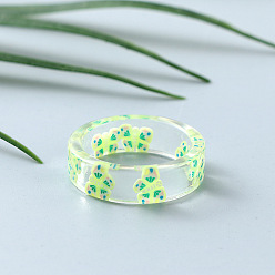 Желтый Прозрачные кольца из смолы для женщин, бабочки, желтые, размер США 6 (16.5 мм)