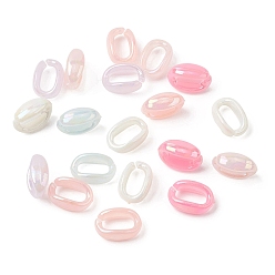 (52) Непрозрачная лаванда Непрозрачные акриловые быстроразъемные соединения, с покрытием AB цвета, овальные, разноцветные, 16x11x6.5 мм, внутренний диаметр: 10x5 мм, Около 1436 шт / 500 г