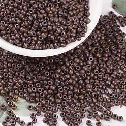 (RR2005) Matte Metallic Dark Raspberry Iris MIYUKI Round Rocailles Beads, Japanese Seed Beads, 8/0, (RR2005) Matte Metallic Dark Raspberry Iris, 3mm, Hole: 1mm, about 19000~20500pcs/pound