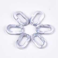WhiteSmoke Acrylic Linking Rings, Quick Link Connectors, For Jewelry Chains Making, Imitation Gemstone Style, Oval, WhiteSmoke, 38.5x23.5x6.5mm, Hole: 24.5x9.5mm, about 140pcs/500g