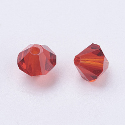 Red Imitation Austrian Crystal Beads, Grade AAA, Faceted, Bicone, Red, 8x8mm, Hole: 0.9~1mm