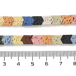 Mixed Color Synthetic Lava Rock Dyed Beads Strands, Arrow, Mixed Color, 8~9x6~6.5x2.5mm, Hole: 0.7mm, about 54pcs/strand, 14.92''(37.9cm)