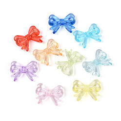 (52) Непрозрачная лаванда Прозрачные акриловые бусины, бантом, разноцветные, 14.5x18.5x4.5 мм, отверстие : 1.8 мм, Около 940 шт / 500 г