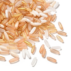 Сэнди Коричневый Окрашенные стеклянные бусины, продолговатый длинный овал, разнообразные, песчаный коричневый, 12.5x4.5 мм, отверстие : 0.9~1 мм, Около 2857 шт / 1000 г