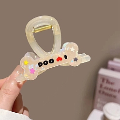 Античный Белый Пластиковые зажимы когтя волос, аксессуары для волос для женщин и девочек, старинный белый, 80 мм