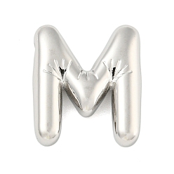Letter M Не тускнеющие 304 подвески из нержавеющей стали, шарм-буква, Буква М, 21x18.5x5 мм, отверстие : 1.5x2 мм