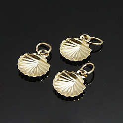 Real Gold Filled Yellow Gold Filled Filled Pendants, 1/20 14K Gold Filled, Shell, 9x8x1mm