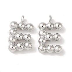 Платина Латунные подвески, без кадмия, без никеля и без свинца, письмо амулеты, платина, 13x7.5x2 мм, отверстие : 1 мм