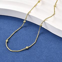 Настоящее золото 18K 2.5мм латунные круглые шариковые цепочки-цепочки, без свинца и без кадмия, долговечный, стойки покрытие, реальный 18 k позолоченный, 17.72 дюйм (45 см)