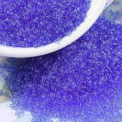 (RR159D) Transparent Cornflower Blue Миюки круглые бусины рокайль, японский бисер, (rr 159 d) прозрачный васильковый, 15/0, 1.5 мм, отверстие : 0.7 мм, Около 5555 шт / 10 г