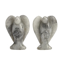 Labradorite Figurines d'anges sculptées en labradorite naturelle, cadeau de pierre énergétique feng shui pour la décoration de bureau à domicile, 35~38x18.5~20x50~53mm