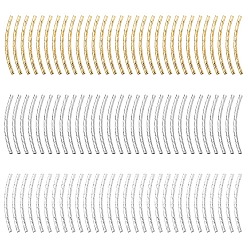 (52) Непрозрачная лаванда 90 шт. 3 цвета латунных трубчатых бусин, изогнутая трубка, разноцветные, 25x2 мм, отверстие : 1 мм, 30 шт / цвет