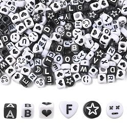 (52) Непрозрачная лаванда 300 шт 6 стили непрозрачные бусины из акриловой эмали, разнообразные, разноцветные, 5~7x5~7x4~6 мм, отверстие : 1.5~3.5 мм, 50 шт / стиль