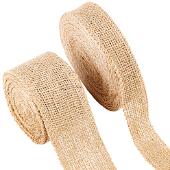 Bronze Ruban de jute tressé style 19~20m 2, ruban de jute, ruban de jute, pour la fabrication de bijoux, tan, 1~2 pouces (25~50 mm), 9.5~10 m / style