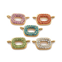 (52) Непрозрачная лаванда 304 подвески из нержавеющей стали со стразами, прямоугольные, ионное покрытие (ip), реальный 14 k позолоченный, разноцветные, 9x17.5x2 мм, отверстие : 1 мм