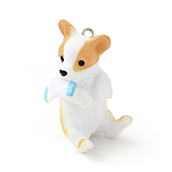 Другие Пластиковые подвески из ПВХ, с платиновыми тоновыми железными петлями, для изготовления брелка, собака прелести, рисунок носка, 42.5x23x21 мм, отверстие : 2 мм