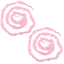 Бледно-Розовый 2 шт. боа из перьев индейки для танцев, свадьба, вечерние наряды, украшение костюма на хэллоуин, окрашенные, розовый жемчуг, 2000x47x2~7 мм