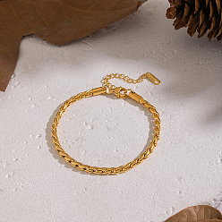 Настоящее золото 18K 304 женские браслеты-цепочки со звеньями из нержавеющей стали, реальный 18 k позолоченный, 7.09 дюйм (18 см)