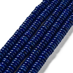 Sesame Jasper Dyed Natural Sesame Jasper/Kiwi Jasper Imitation Lapis Lazuli Beads Strands, Rondelle, 6~6.5x2~2.5mm, Hole: 1.2mm, about 156~158pcs/strand, 15.12~15.20 inch(38.4~38.6cm)
