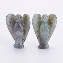 Лабрадорита Натуральные лабрадоритовые дисплеи, ангел, 38~40x26~30x10.5~13.5 мм
