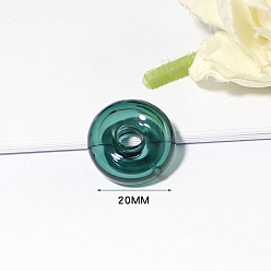 чирок Подвески лэмпворк ручной работы, подвеска в виде флакона духов, нефритовый шарм в форме пончика, зелено-синие, 20x20 мм