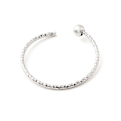 Платина Настройки латунных манжетных колец, за половину пробурено бисера, платина, 1 мм, размер США 7 1/4 (17.5 мм)