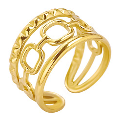 Золотой Винтажные полые манжеты из нержавеющей стали во французском стиле для женщин, золотые, 12 мм, внутренний диаметр: 17 мм