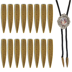 Antique Bronze 16Pcs Zinc Alloy Cord End, Bolo Tie End Caps, Cone, Antique Bronze, 33x6x6mm, Inner Diameter: 4mm
