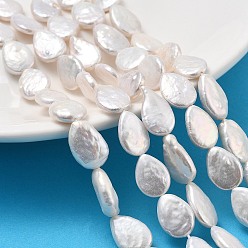 Желтая Старая Ткань  Натуральный жемчуг в стиле барокко кеши, культивированный пресноводный жемчуг, класс 6а+, слеза, старое кружево, 12~14x9~10x3.5~5 мм, отверстие : 0.6 мм, около 28~30 шт / нитка, 15.08~15.20 дюйм (38.3~38.6 см)