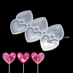 White Food Grade DIY Silicone Molds, Fondant Molds, Baking Molds, Chocolate, Candy, Biscuits, UV Resin & Epoxy Resin Jewelry Making, heart, White, 166x100x4mm