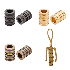 (52) Непрозрачная лаванда 6шт. 3 цвета паз колоннообразные латунные бусины, для edc нож струнный кулон парашют струнный инструмент, разноцветные, 14x10 мм, отверстие : 6 мм, 2 шт / цвет