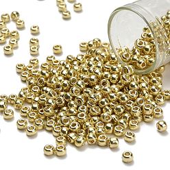 (PF559) PermaFinish Yellow Gold Metallic Тохо 6/0 круглые бусины, японский бисер, (pf 559) перманентно-желтое золото металлик, 4 мм, отверстие : 1.5 мм, Около 168 шт / 10 г