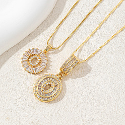 Letter O 2 шт. 2 стили латунные паве прозрачные кубические цирконии начальные подвески ожерелья наборы, золотые, Письмо O, 17.72 дюйм (45 см), 1 шт / стиль