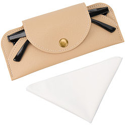 Бланшированный Миндаль 1прямоугольные чехлы для очков из искусственной кожи, защитная сумка для солнцезащитных очков, с тканью для чистки очков из замшевого волокна 1pc, бланшированный миндаль, 73x166x12 мм