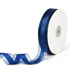 Королевский синий 1рулонные однотонные ленты из органзы, для украшения вечеринки, подарочная упаковка, королевский синий, 1 дюйм (25 мм), около 50.00 ярдов (45.72 м) / комплект, 1roll / комплект