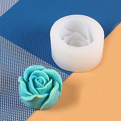 Белый Силиконовые формы для свечей своими руками, для изготовления ароматических свечей, роза, белые, 7.7x4.2 см