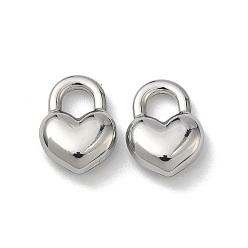 Платина Подвески из сплава , сердце прелести, стойки покрытие, без кадмия и без свинца, платина, 14x11x5 мм, отверстие : 4x4.5 мм
