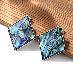 Нержавеющая Сталь Цвет 304 из нержавеющей стали серьги, с оболочкой, ромб, цвет нержавеющей стали, 34x27.5 мм