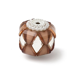 Седло Коричневый Прозрачные акриловые бусины, круглые, абс пластик перламутровый и стекло и сплав, для ручек с бусинами, брелки, ювелирные изделия и ремесла, седло коричневый, 20x19x18.5 мм, отверстие : 2.4 мм