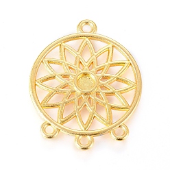 Золотой Компонент сплава люстра связывает настройки кабошон, тканая сеть / паутина с пером, золотые, 33x26.5x2 мм, отверстие: 1.8 мм и 2 мм, лоток: 4 мм, 50 шт / мешок