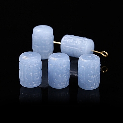 Column Резные бусины из натурального ангелита, колонка, 15x10 мм