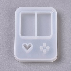 Weiß Shaker-Form, DIY Treibsand Schmuck Silikonformen, Gießformen aus Harz, für UV-Harz, Epoxidharz Schmuckherstellung, Spielkonsole, weiß, 61.5x46.5x8.5 mm