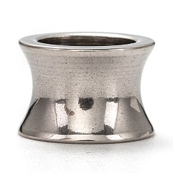 Нержавеющая Сталь Цвет Не тускнеет 201 бусины из нержавеющей стали, бусины с большим отверстием, вогнутая колонна, цвет нержавеющей стали, 11.5x8 мм, отверстие : 8.3 мм