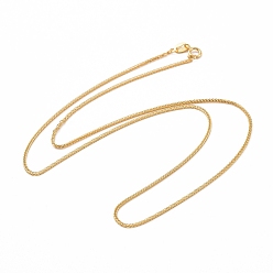 Настоящее золото 18K 925 колье из стерлингового серебра с пшеничными цепочками для женщин, реальный 18 k позолоченный, 17.72 дюйм (45 см)