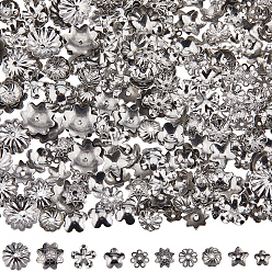 Нержавеющая Сталь Цвет 300 шт 10 стиль 304 колпачки из нержавеющей стали, цветок, цвет нержавеющей стали, 5.5~10.5x6~10x1.5~3 мм, отверстие : 0.5~1.2 мм, 30 шт / стиль