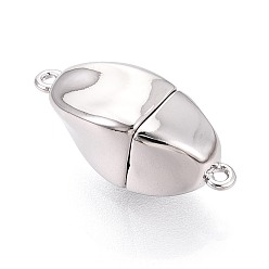 Платинированный Железные винтовые застежки, Twist овальные, Реальная платина, 20x8x8 мм, отверстие : 1 мм