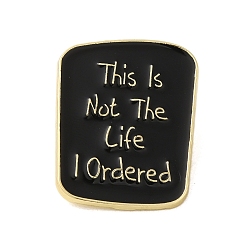 Oval Эмалевые булавки, Черные золотые броши из цинкового сплава для рюкзака одежды, слово, овальные, 30.5x23.5x1.5 мм